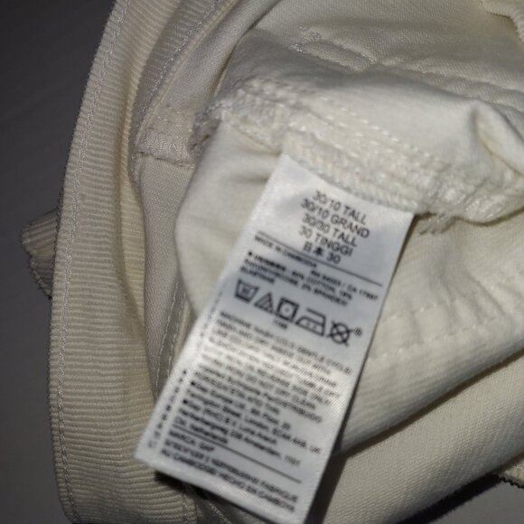 Gap 70's Flare Hi Rise Ivory Frost Corduroy Pants Size 30T NWOT - Picture 7 of 11